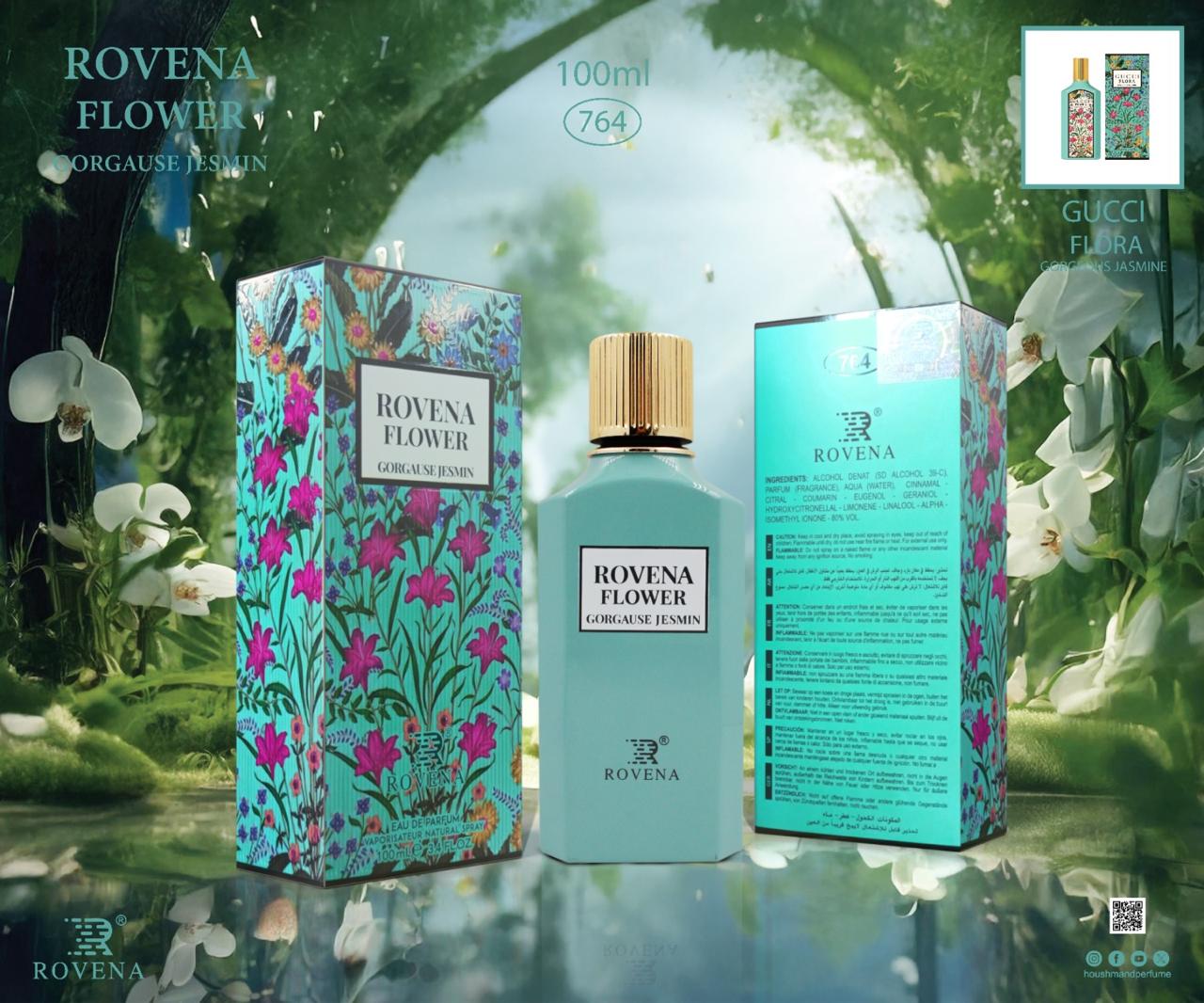 ادکلن زنانه روونا رایحه  FLOWER GORGAUSE JESMINحجم۱۰۰میل (اماراتی اورجینال)