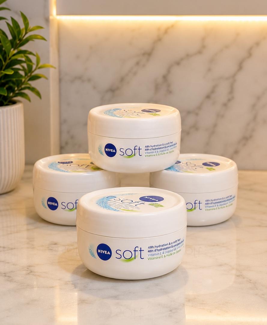 کرم مرطوب‌کننده نیوآ سافت NIVEA Soft | آبرسان قوی، جذب سریع، مناسب دست و صورت و حجم ۲۰۰ میل (اورجینال)
