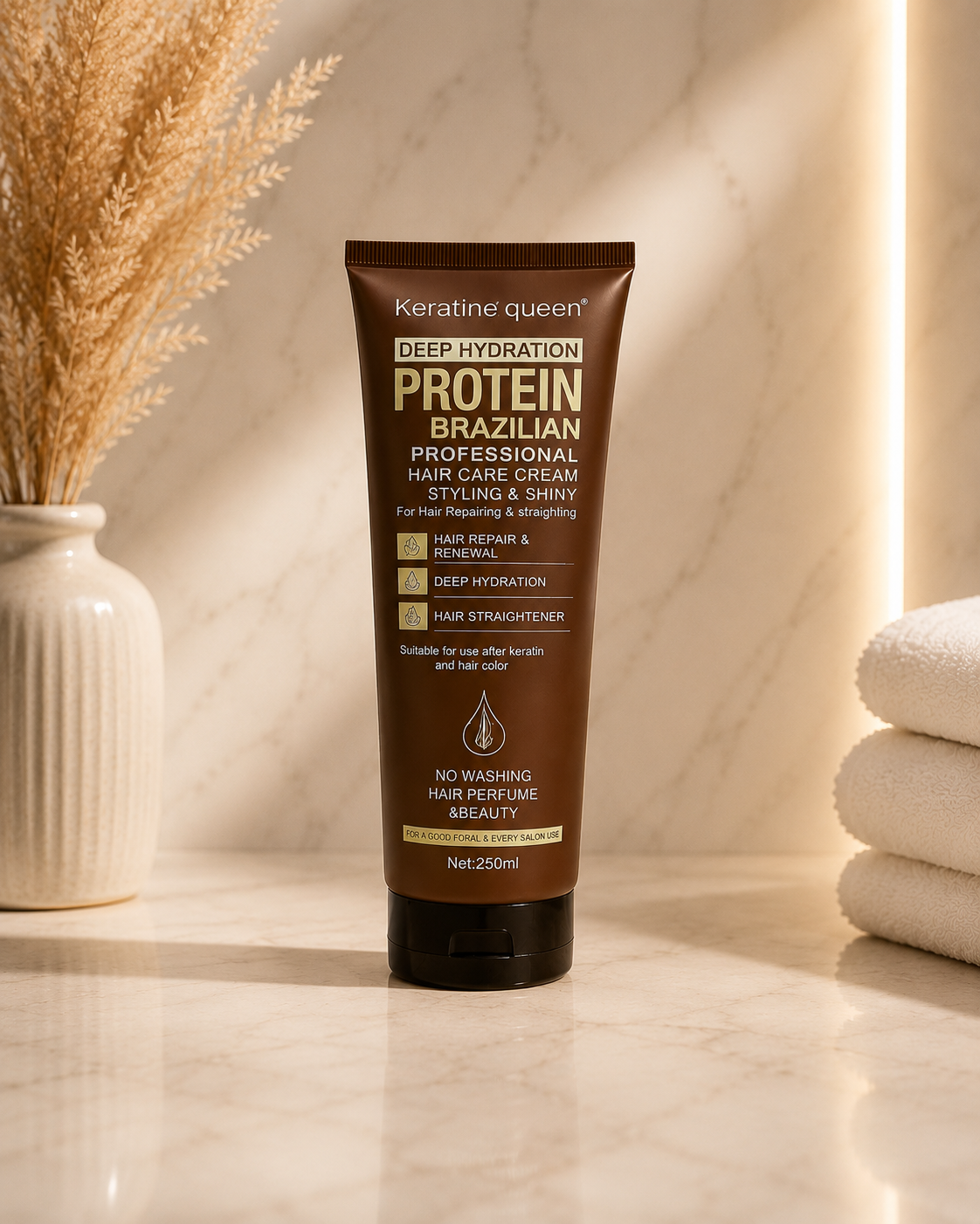 ماسک مو پروتئین کویین Protein Queen | ترمیم‌کننده، نرم‌کننده و تقویت‌کننده مو، حجم ۲۵۰ میل (اورجینال)