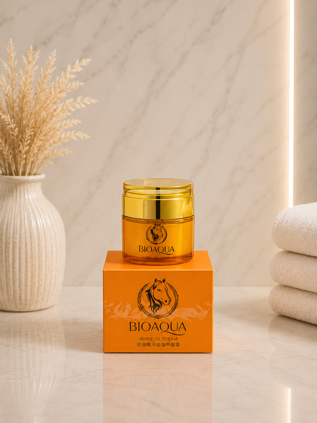 کرم آبرسان و جوانساز روغن اسب بیوآکوا Bioaqua | مرطوب‌کننده، تقویت‌کننده و کمک به شادابی و لطافت پوست ۵۰ میل (اورجینال)