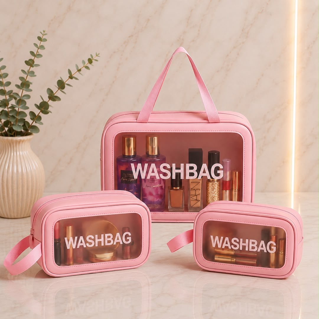 کیف آرایشی ضد آب واش بگ (washbag)در ۳سایز (فروش بصورت تکی)
