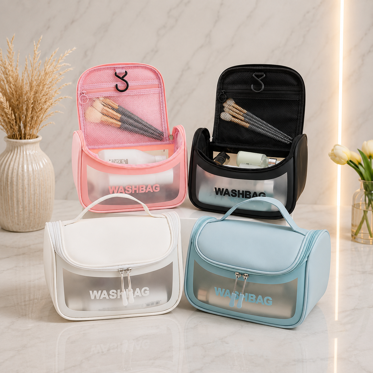 کیف آرایشی و بهداشتی طرح چمدانی washbag ضد آب