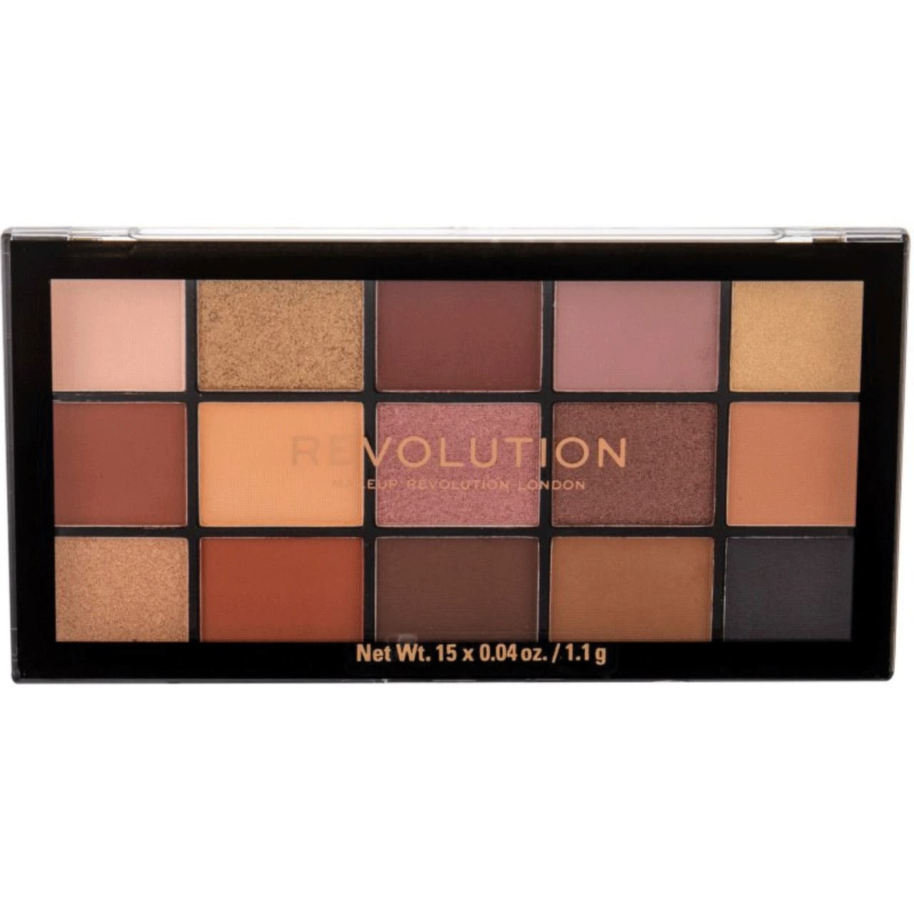 پالت سایه چشم رولوشن Revolution مدل Velvet Rose | ۱۵ رنگ مات و شاین، پیگمنت بالا، بافت مخملی، ماندگاری مناسب و مناسب آرایش روزانه و حرفه‌ای (اورجینال)