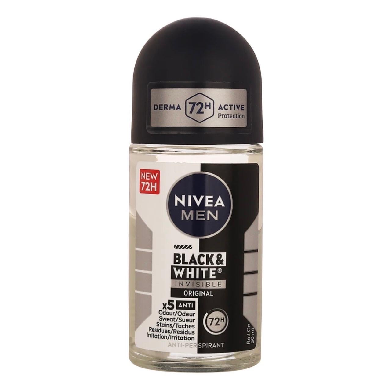 مام رول ضد تعریق مردانه نیوآ NIVEA | محافظت ۴۸ ساعته، خوشبوکننده و حجم ۵۰ میل (اورجینال)