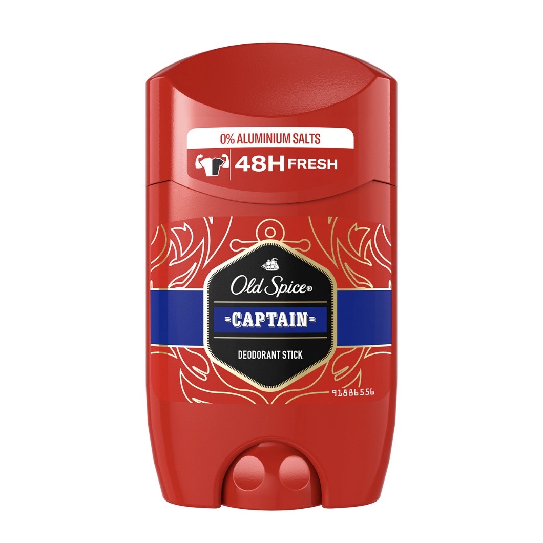 مام صابونی اولد اسپایس Old Spice رایحه Captain | حجم ۵۰ میلی‌لیتر، ضد تعریق و خوشبوکننده، ماندگاری ۴۸ ساعته، جلوگیری از بوی نامطبوع، رایحه خنک و مردانه، بدون ایجاد لک روی لباس، مناسب استفاده روزانه (اورجینال)