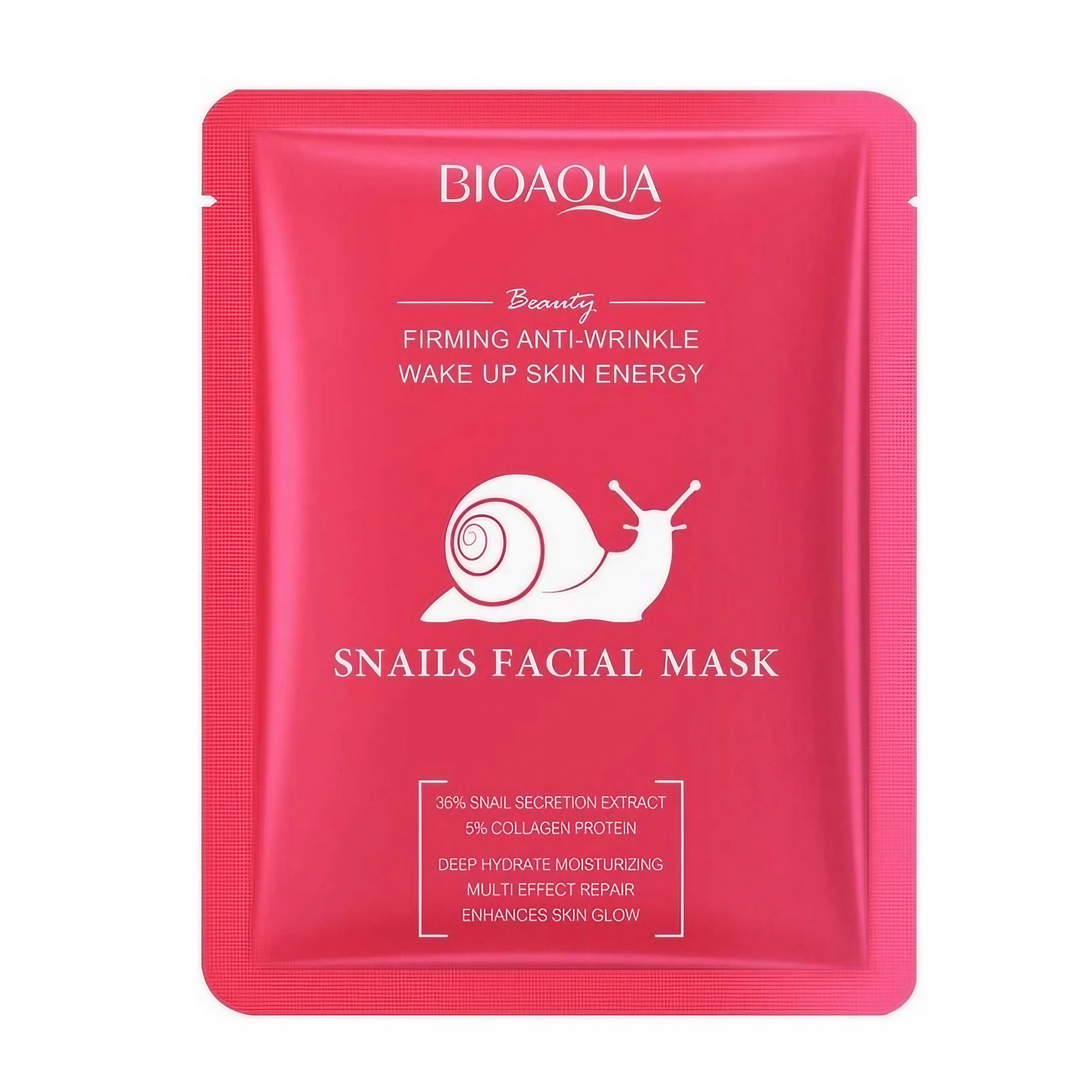 ماسک ورقه‌ای صورت بیواکوا BIOAQUA حلزون روشن‌کننده، آبرسان و مرطوب‌کننده (اورجینال)