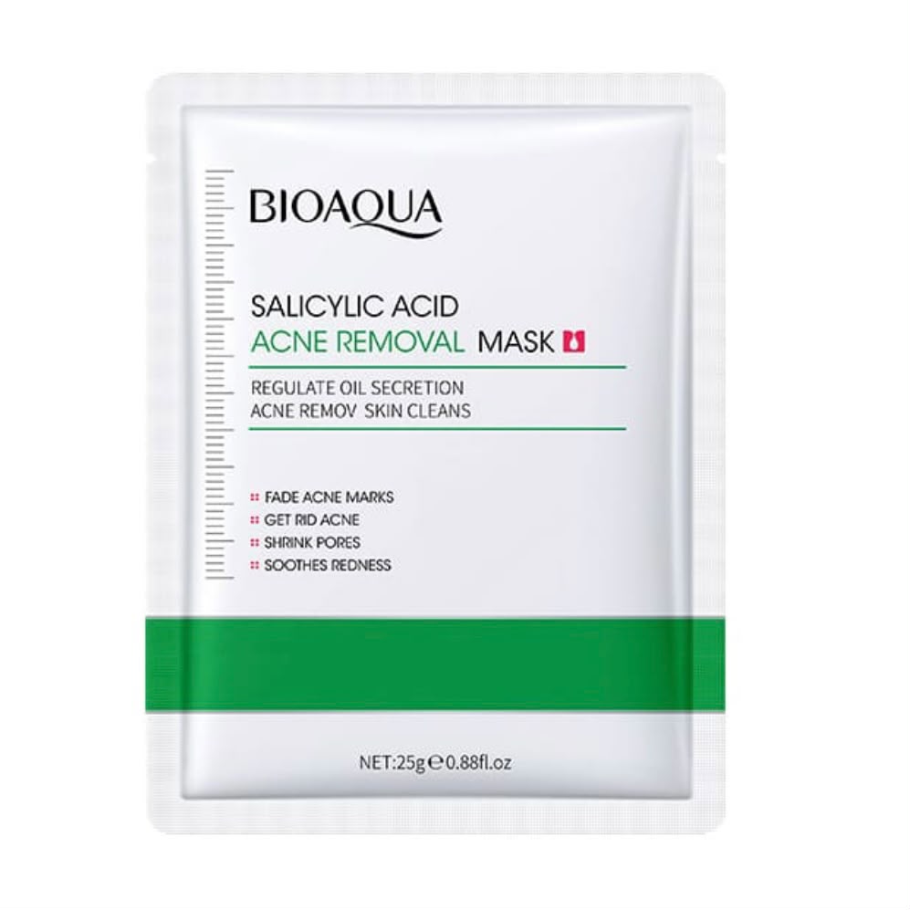 ماسک ورقه‌ای صورت بیواکوا BIOAQUA سالسالیک اسید ضد جوش و روشن کننده، آبرسان و مرطوب‌کننده (اورجینال)