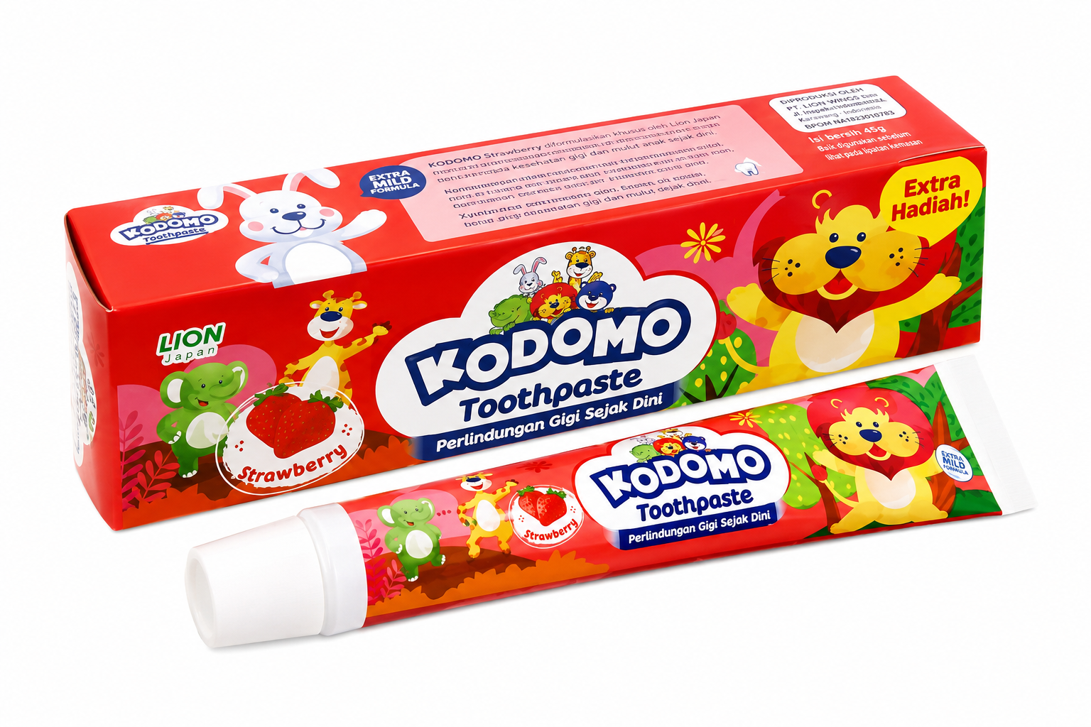 خمیر دندان کودک جایزه دار کودومو Kodomo Strawberry عصاره توت فرنگی